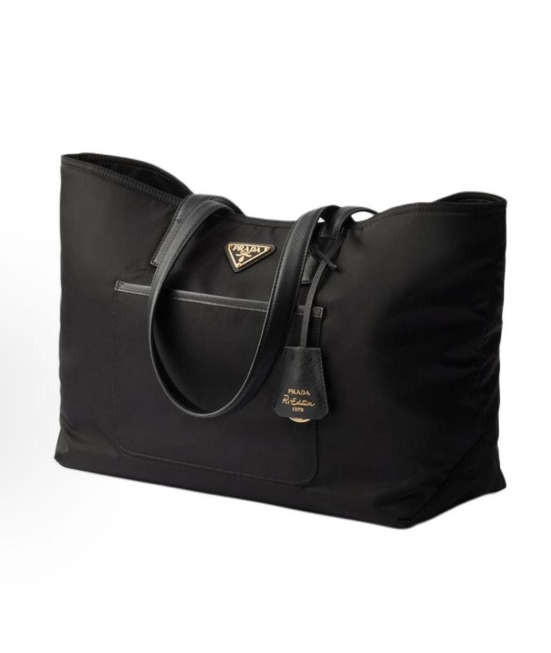 PRADA Черная тканевая сумка тоут, фото 2