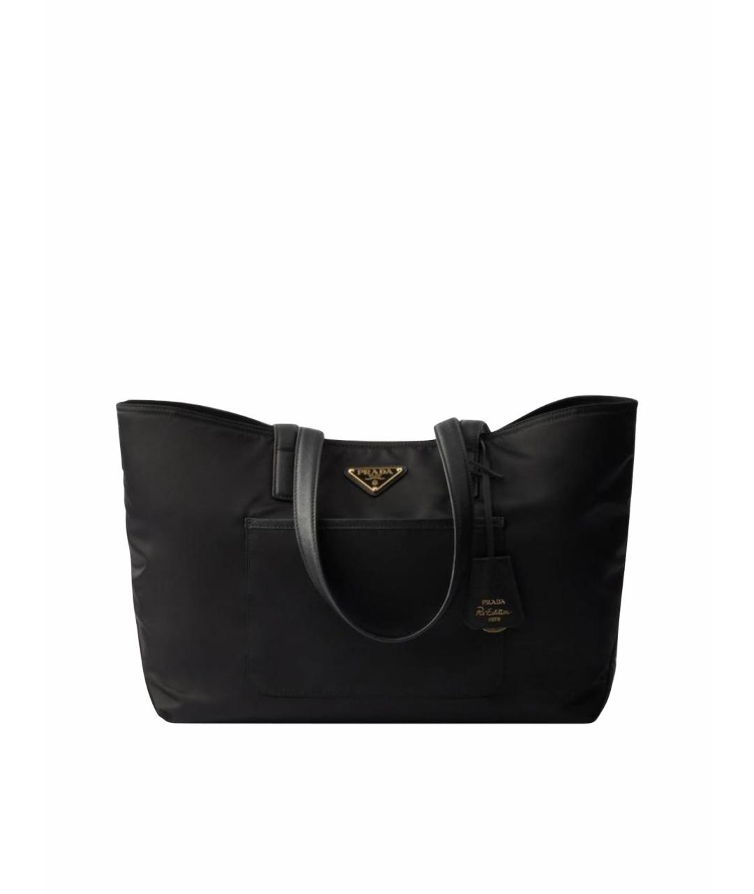 PRADA Черная тканевая сумка тоут, фото 1