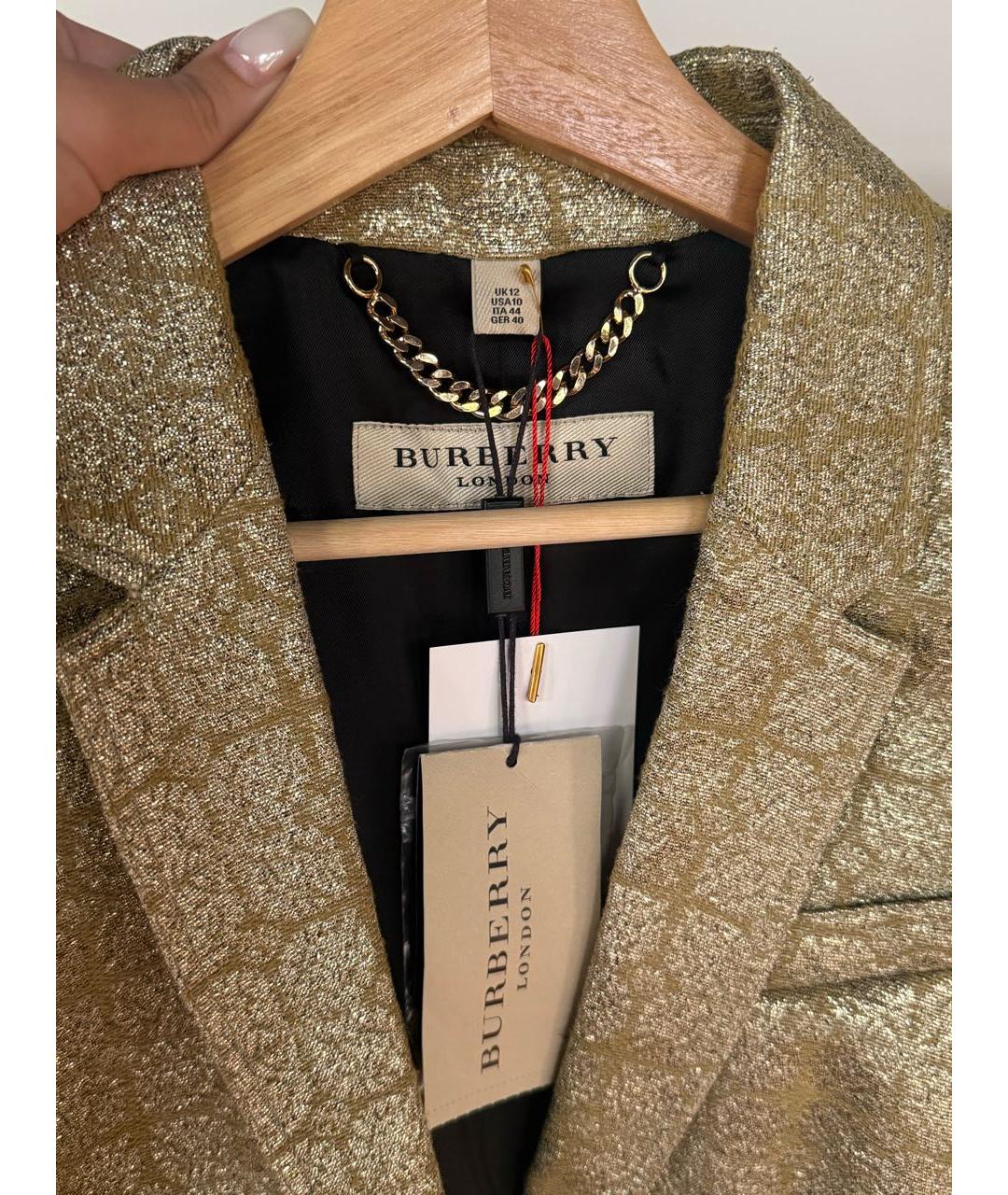 BURBERRY Золотой жакет/пиджак, фото 2