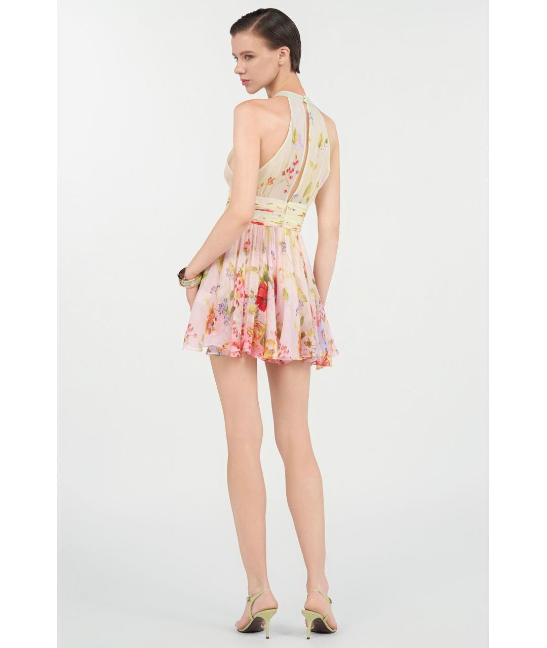 ROBERTO CAVALLI Мульти шелковое коктейльное платье, фото 4