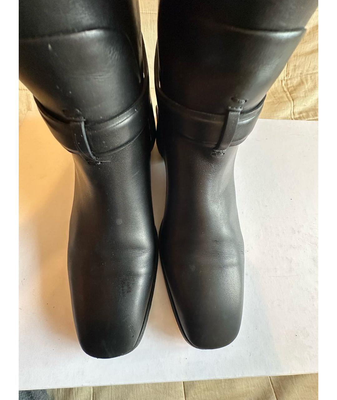CHRISTIAN DIOR Черные кожаные сапоги, фото 3