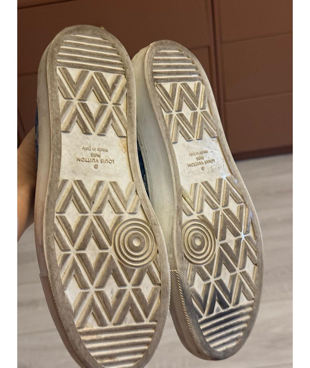 LOUIS VUITTON Белые кожаные низкие кроссовки / кеды, фото 5