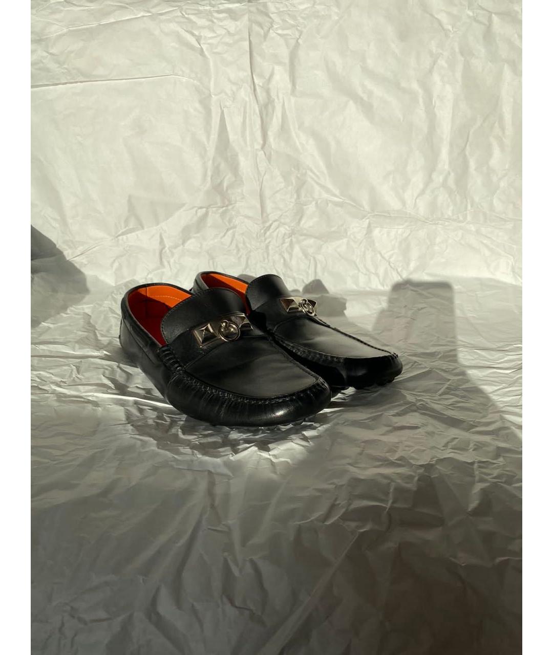 HERMES PRE-OWNED Черные кожаные мокасины, фото 3