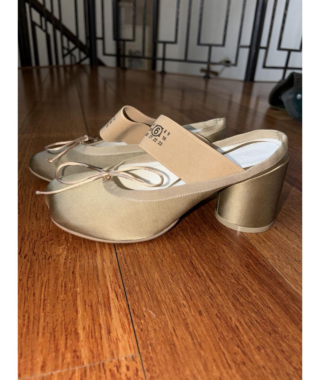 MM6 MAISON MARGIELA Хаки текстильные мюли, фото 5