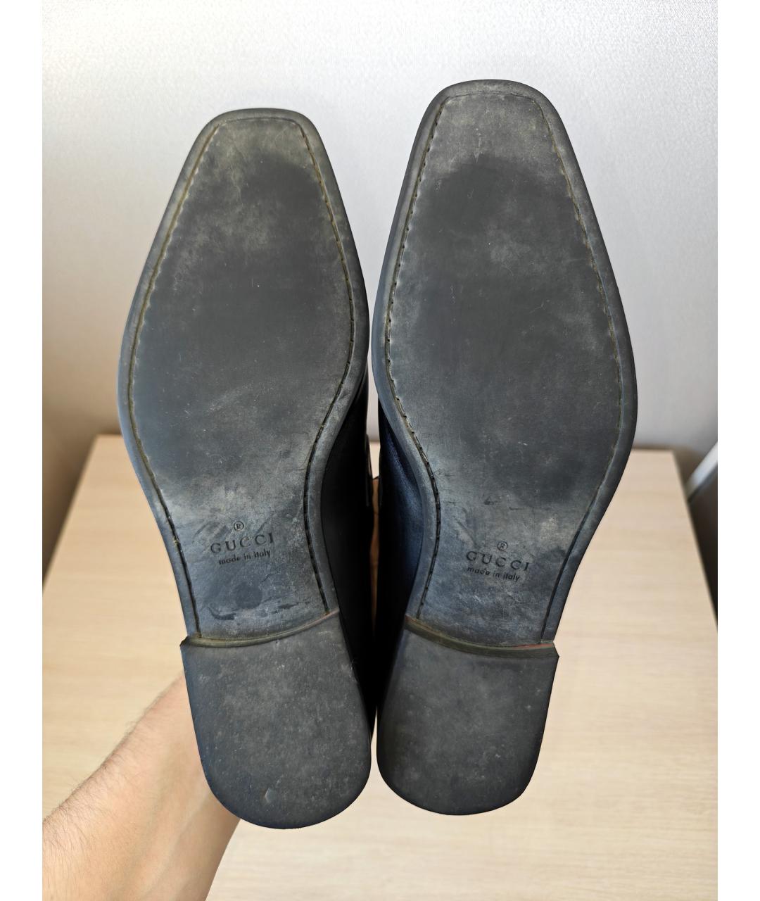 GUCCI Черные кожаные лоферы, фото 9