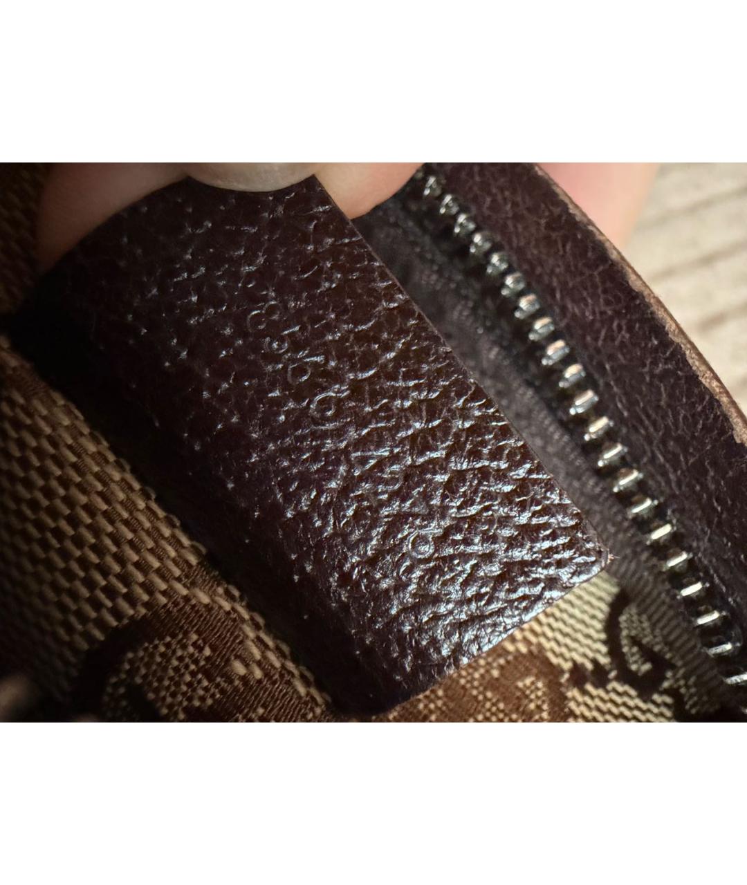 GUCCI Коричневая тканевая поясная сумка, фото 6