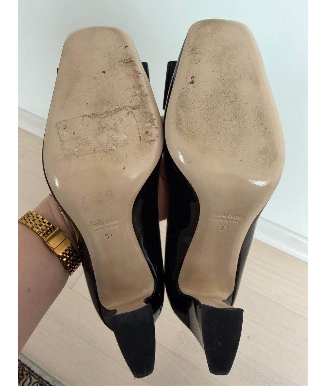 MIU MIU Черные туфли из лакированной кожи, фото 6