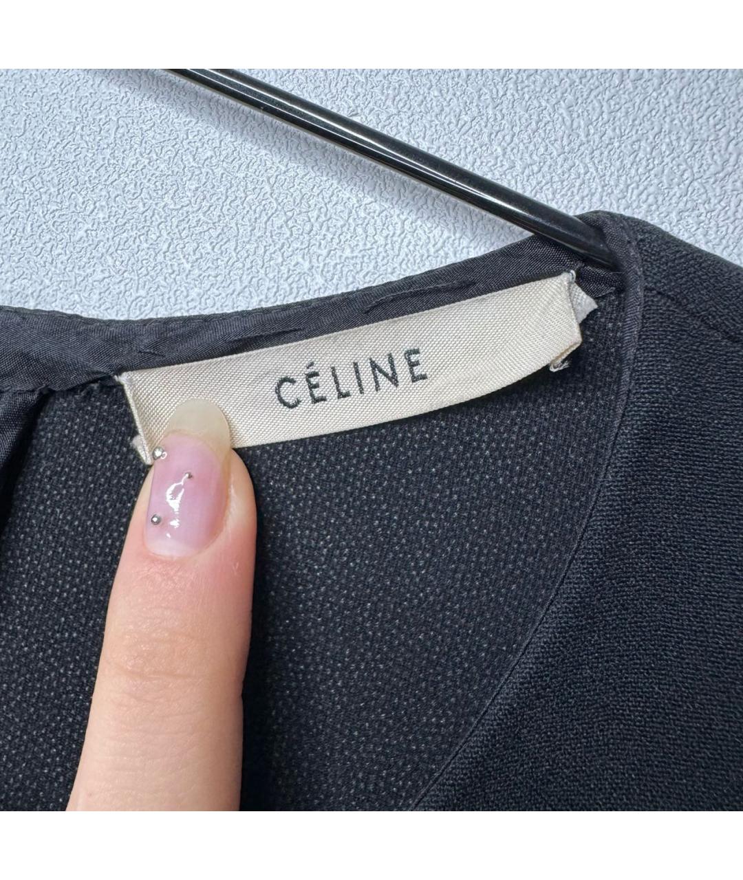 CELINE Черное вискозное платье, фото 3