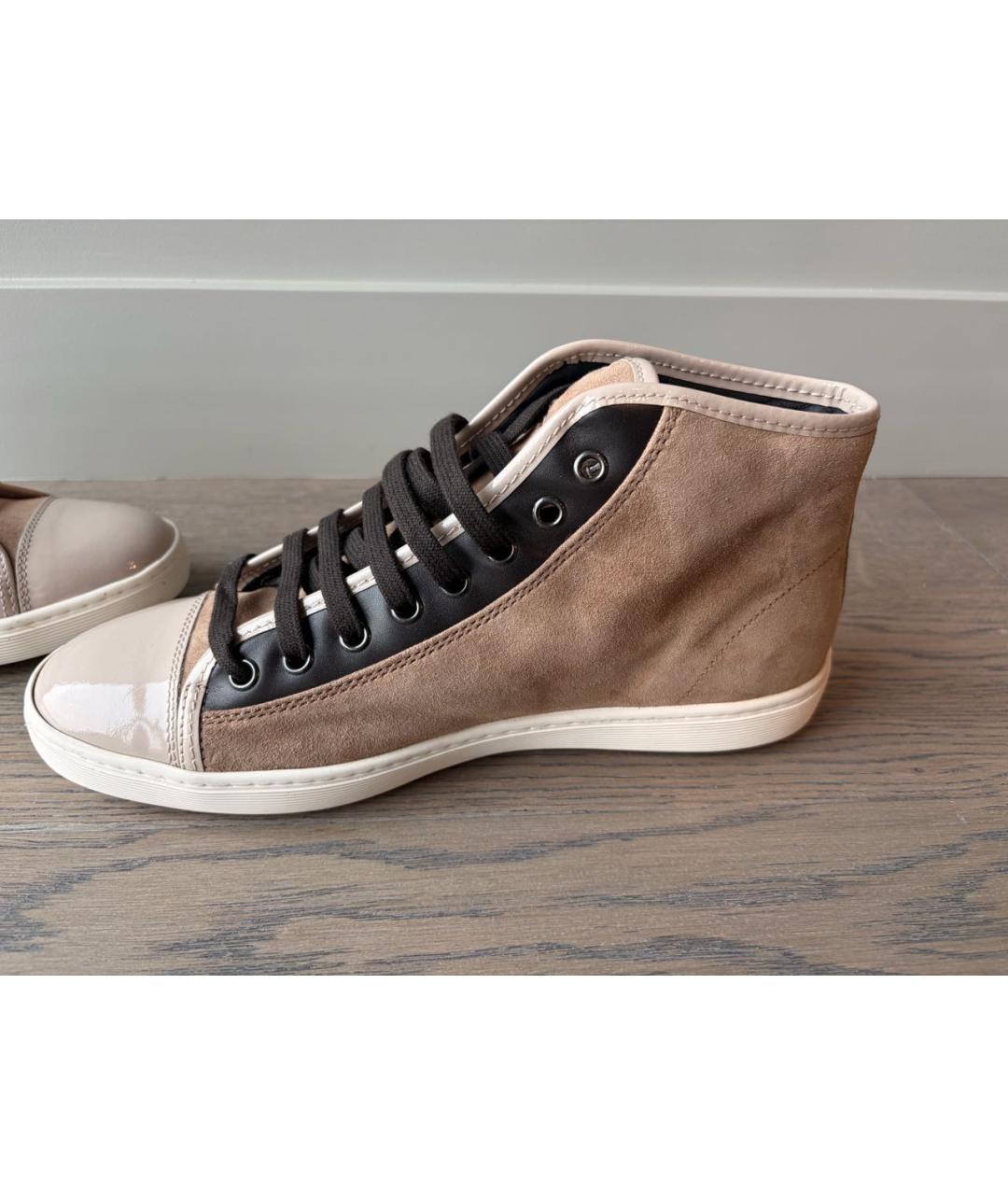 TOD'S Бежевые замшевые кеды, фото 6