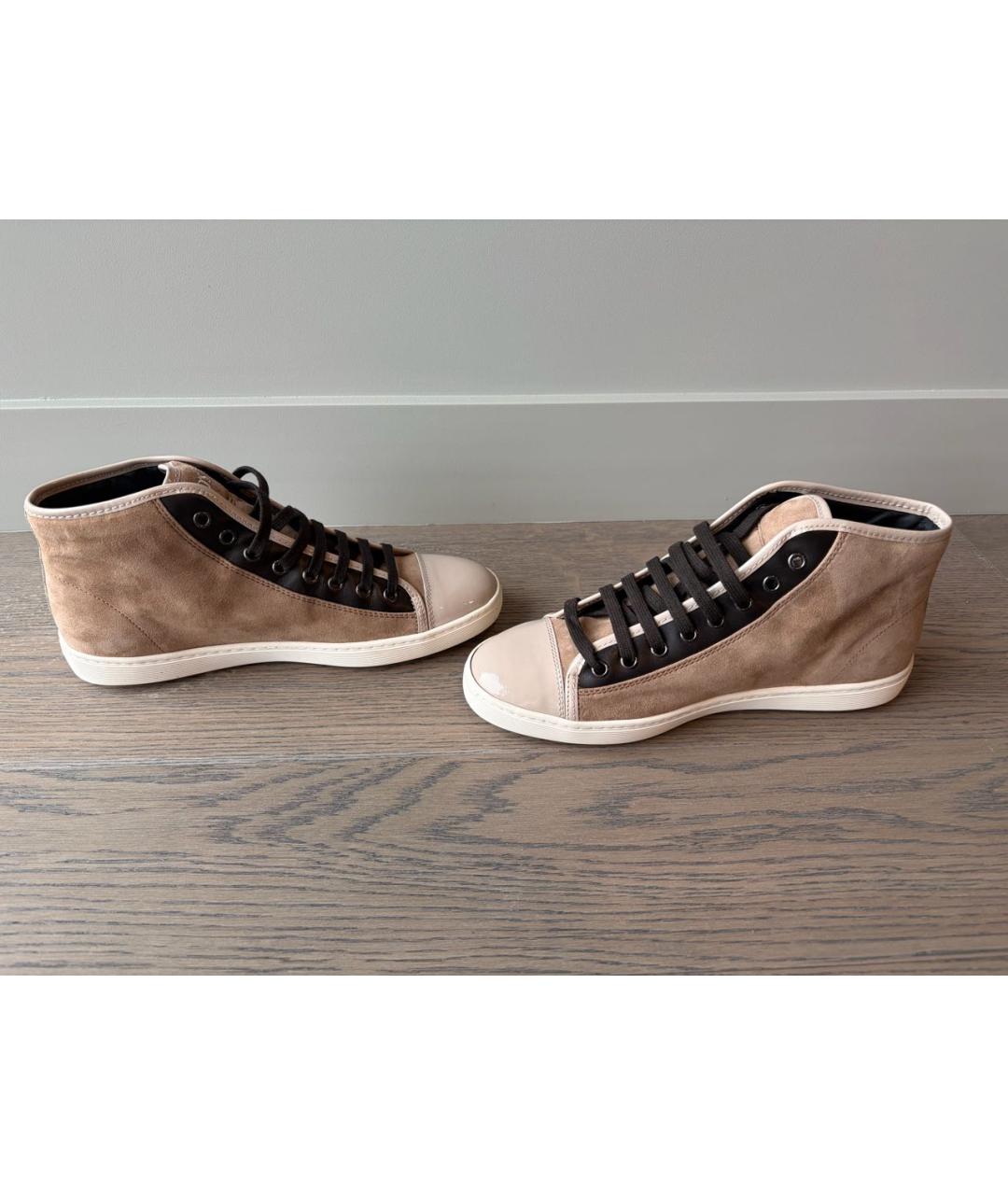 TOD'S Бежевые замшевые кеды, фото 5