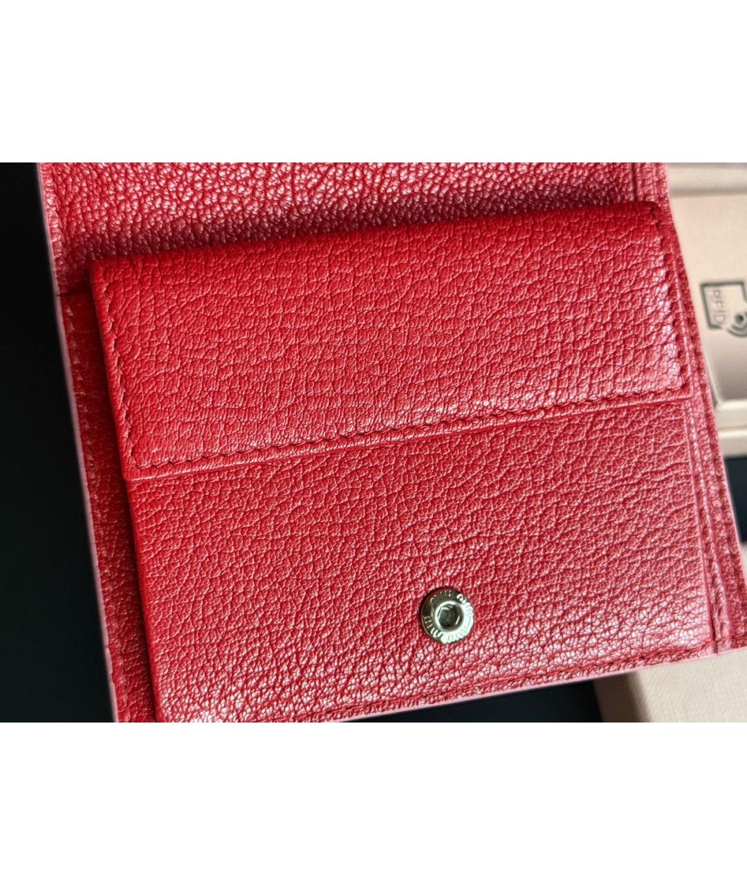 MIU MIU Розовый кожаный кошелек, фото 6