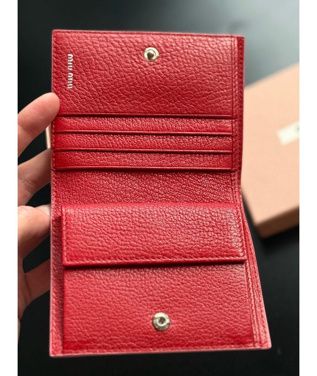 MIU MIU Розовый кожаный кошелек, фото 3