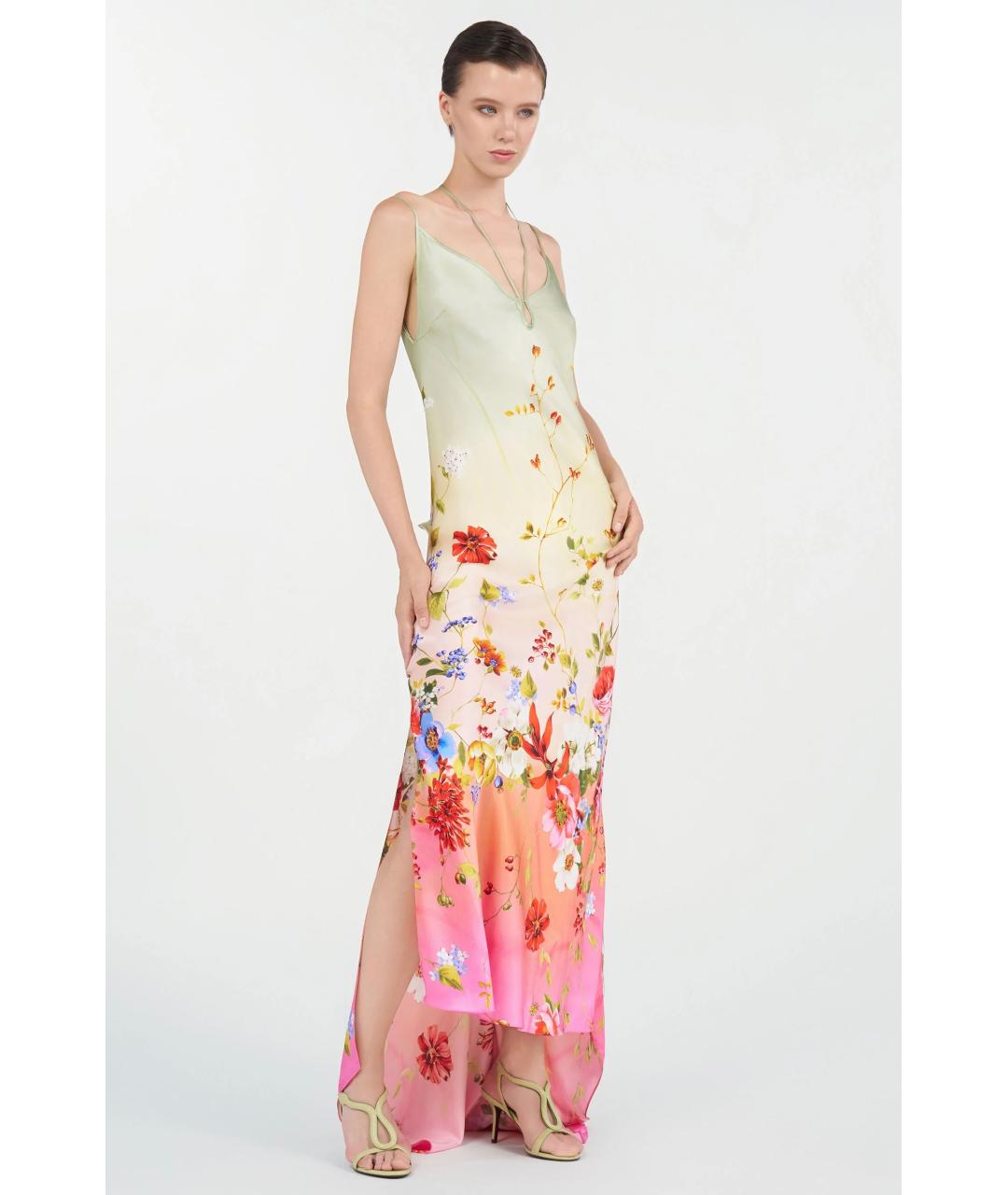 ROBERTO CAVALLI Мульти шелковое коктейльное платье, фото 2