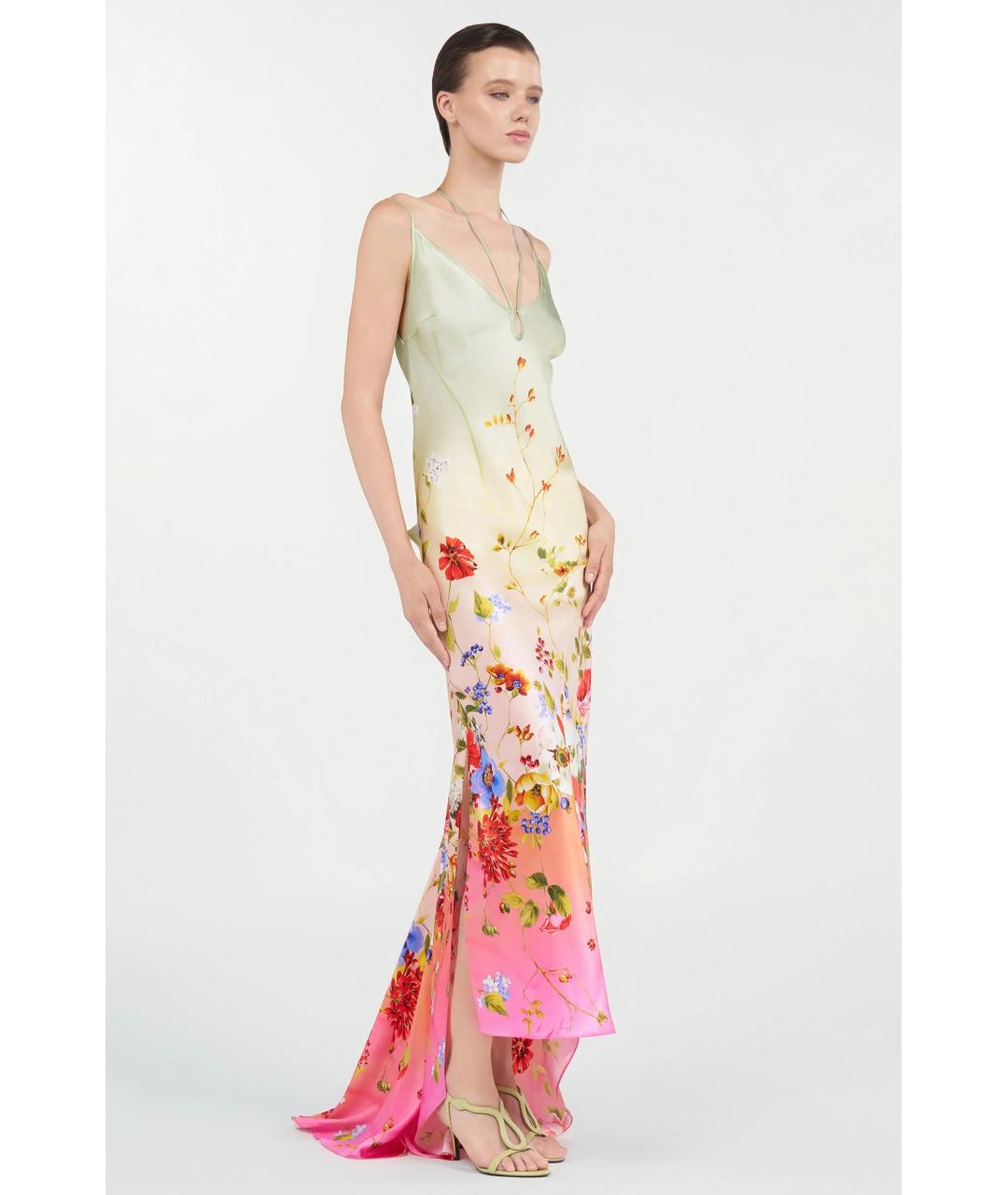 ROBERTO CAVALLI Мульти шелковое коктейльное платье, фото 3