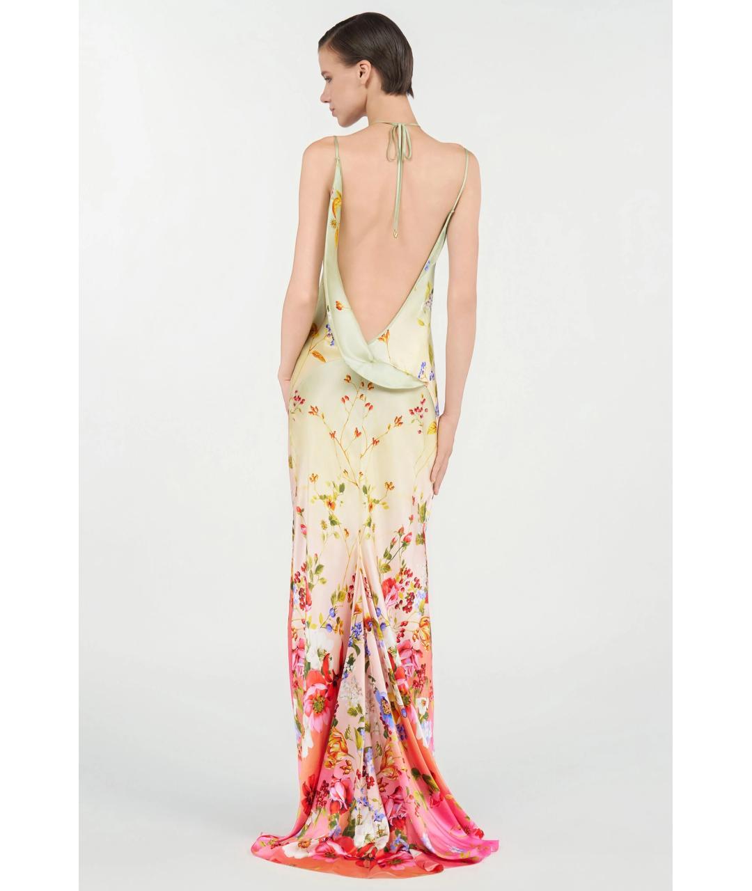 ROBERTO CAVALLI Мульти шелковое коктейльное платье, фото 4