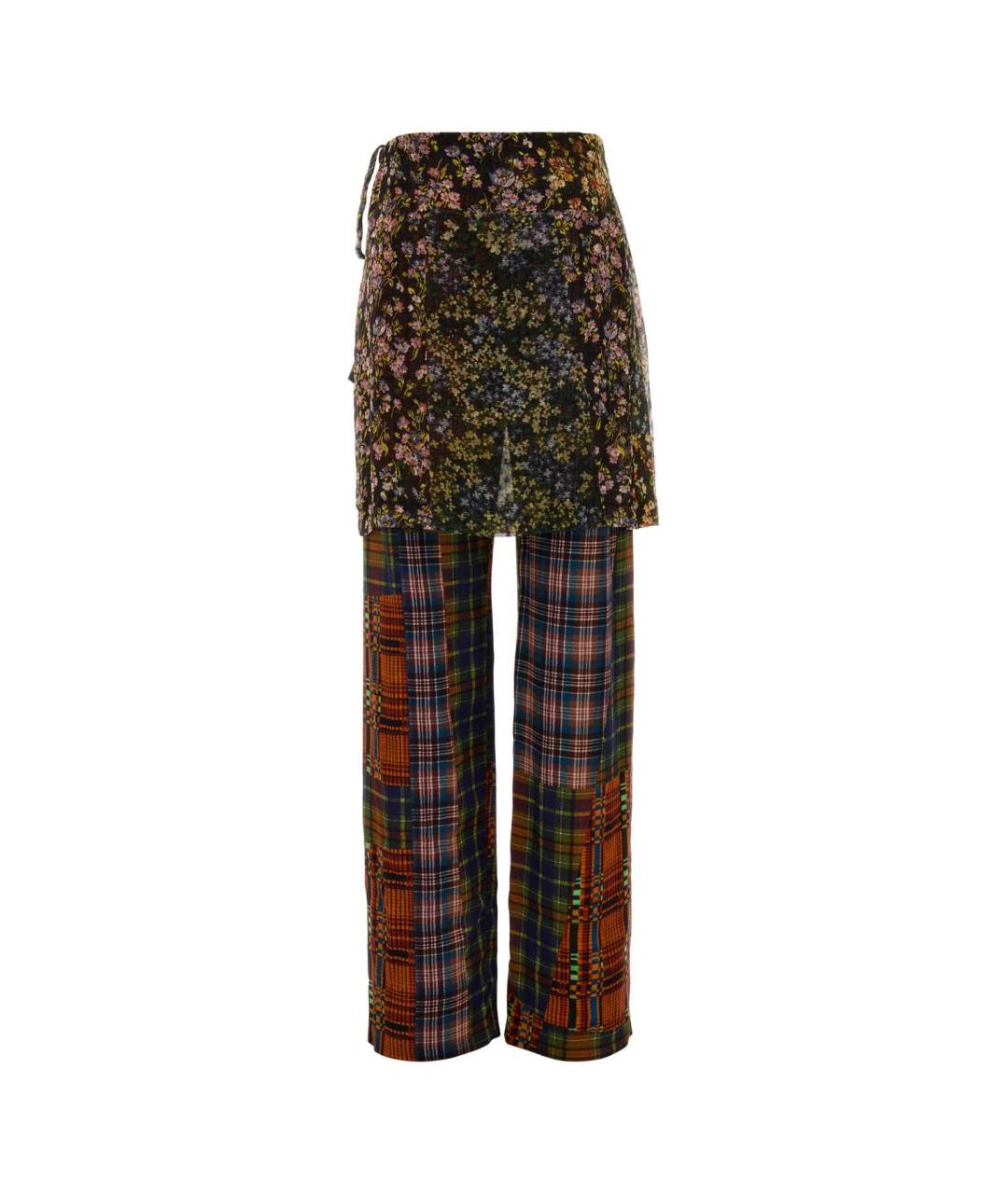 DRIES VAN NOTEN Мульти полиэстеровые прямые брюки, фото 2