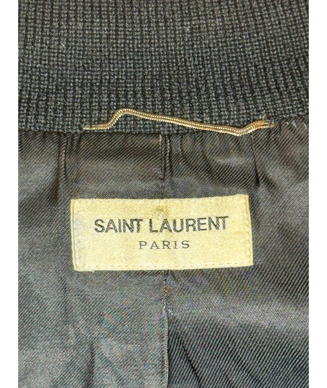 SAINT LAURENT Темно-синяя хлопковая куртка, фото 3