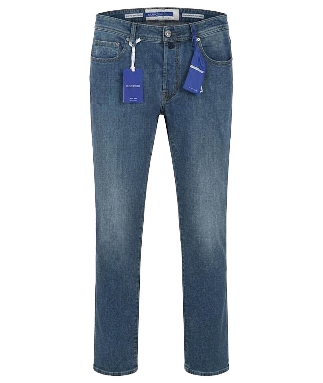 JACOB COHEN Темно-синие хлопко-эластановые прямые джинсы, фото 1