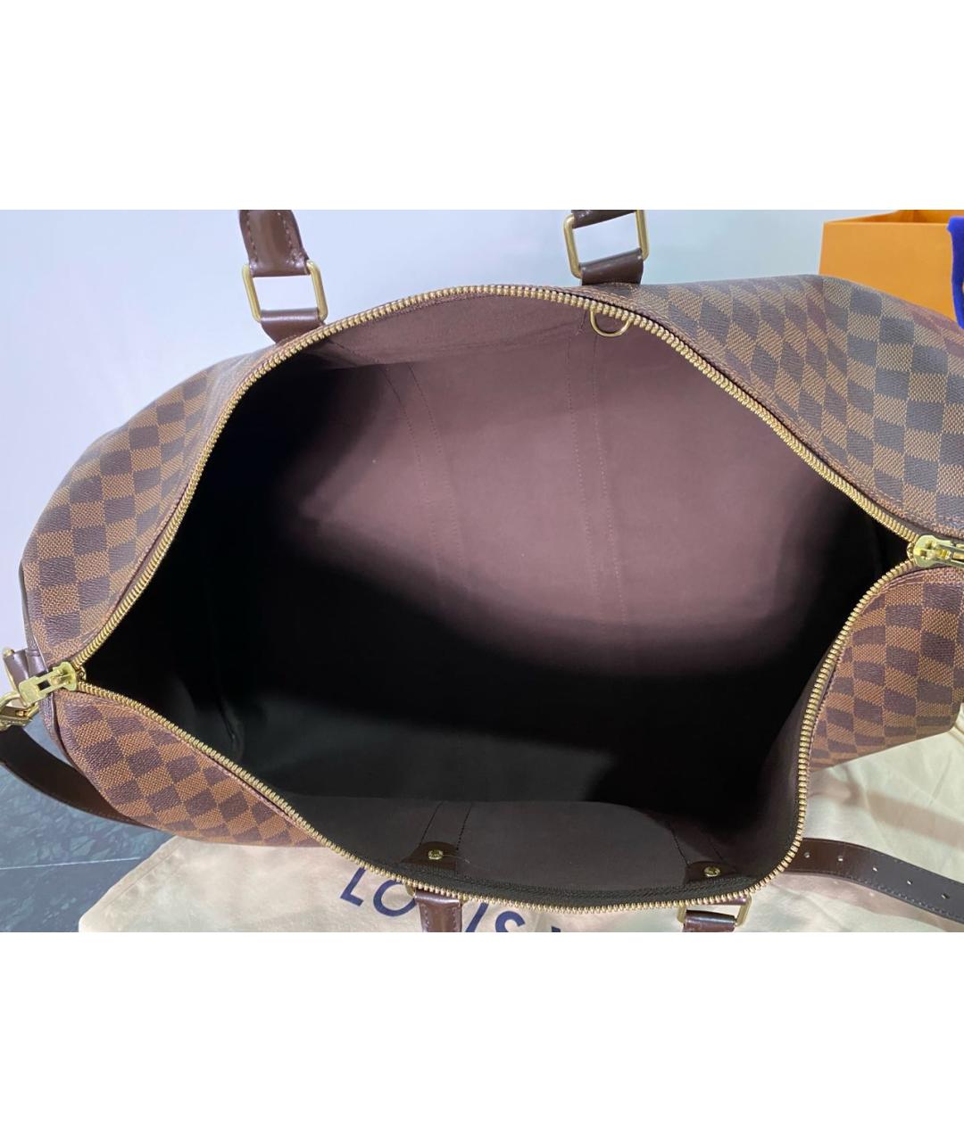 LOUIS VUITTON Коричневая дорожная/спортивная сумка из канвы, фото 4