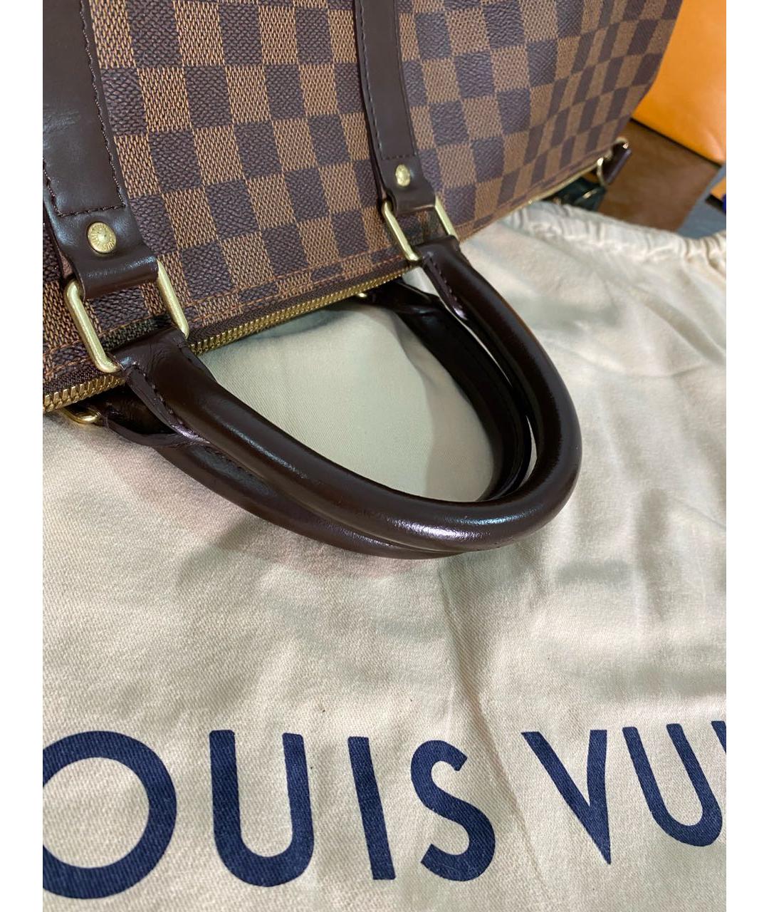 LOUIS VUITTON Коричневая дорожная/спортивная сумка из канвы, фото 5