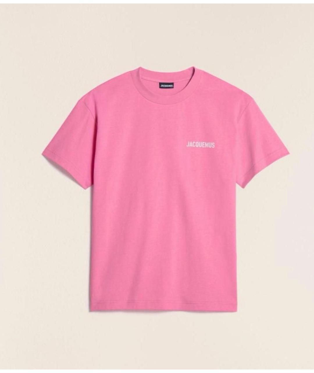 JACQUEMUS Розовая хлопковая футболка, фото 4