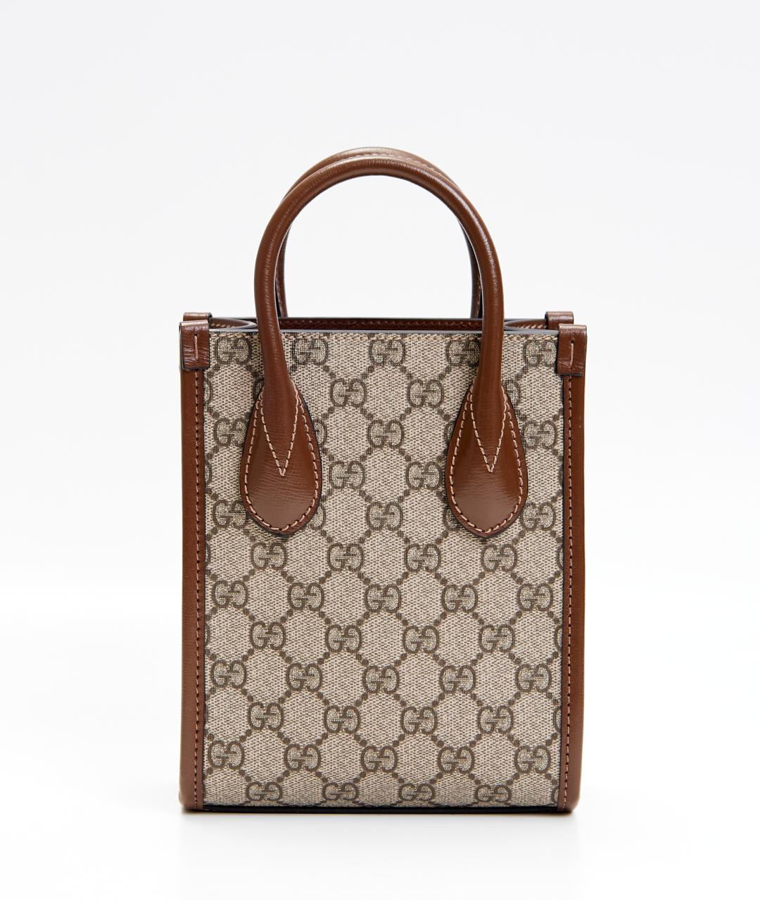 GUCCI Коричневая кожаная сумка через плечо, фото 2