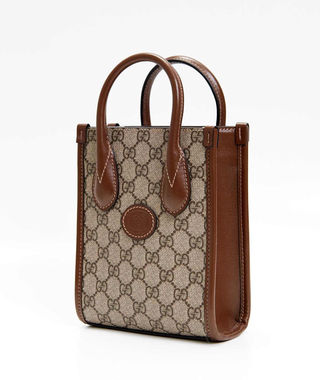 GUCCI Коричневая кожаная сумка через плечо, фото 3