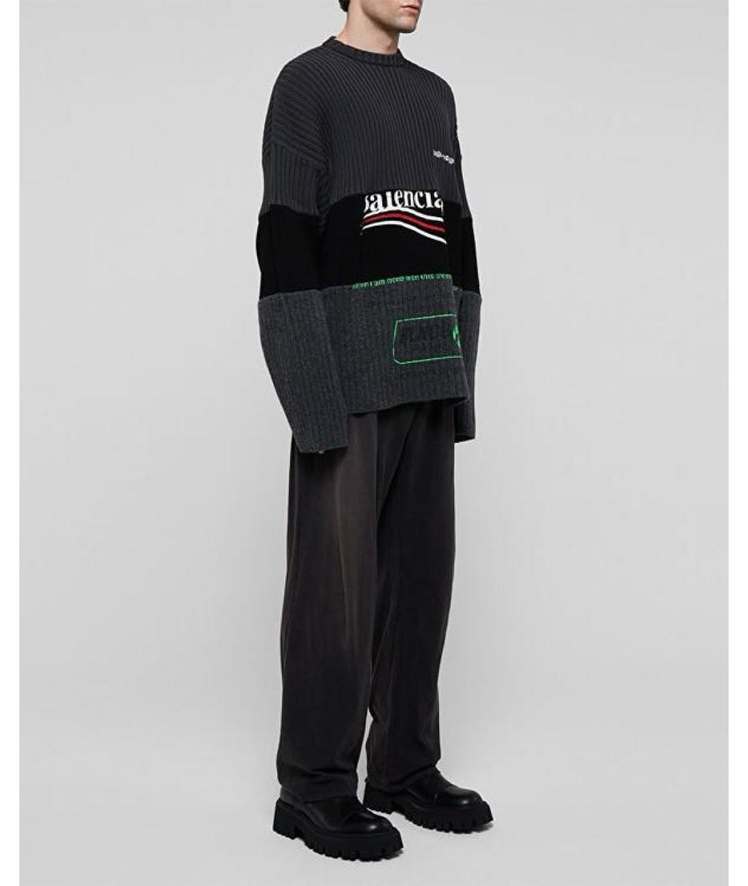 BALENCIAGA Черный хлопковый джемпер / свитер, фото 6
