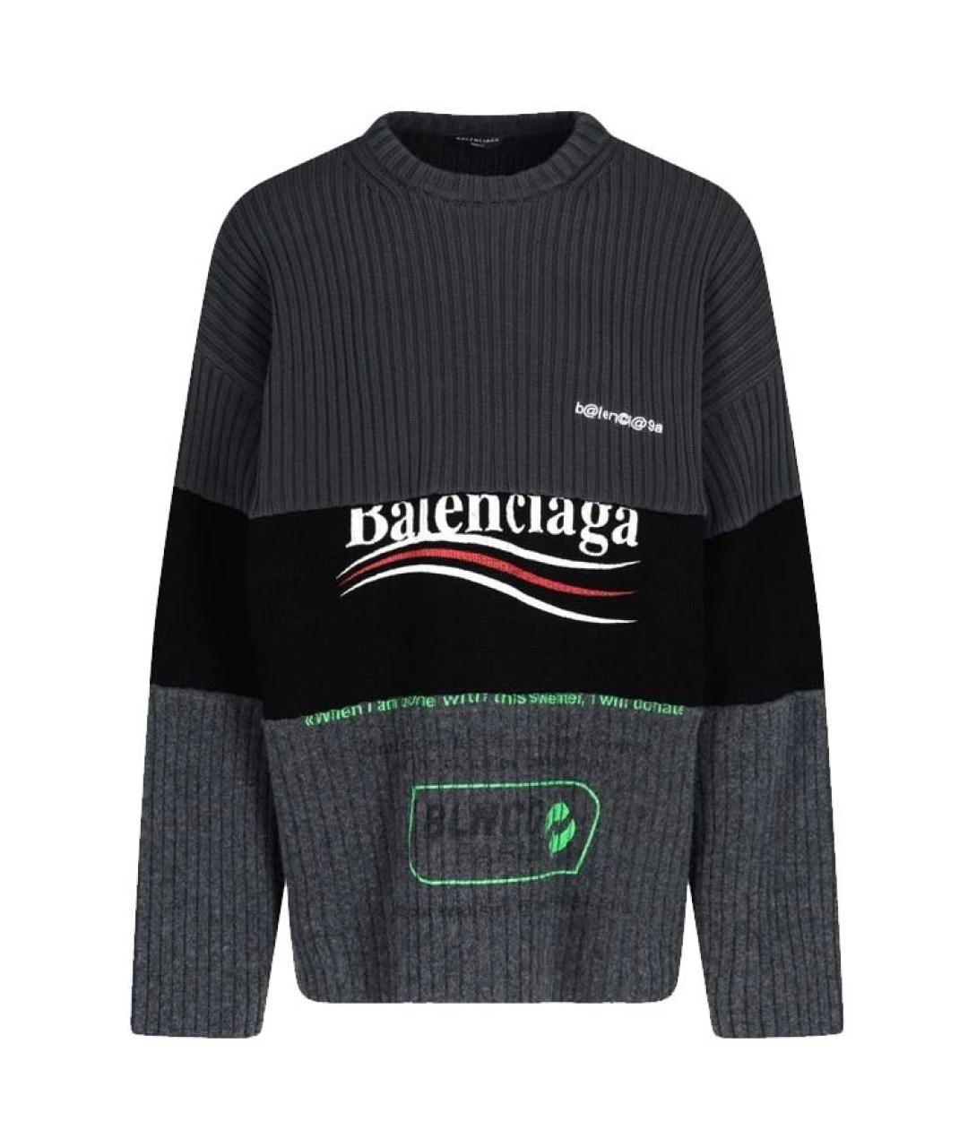 BALENCIAGA Черный хлопковый джемпер / свитер, фото 7