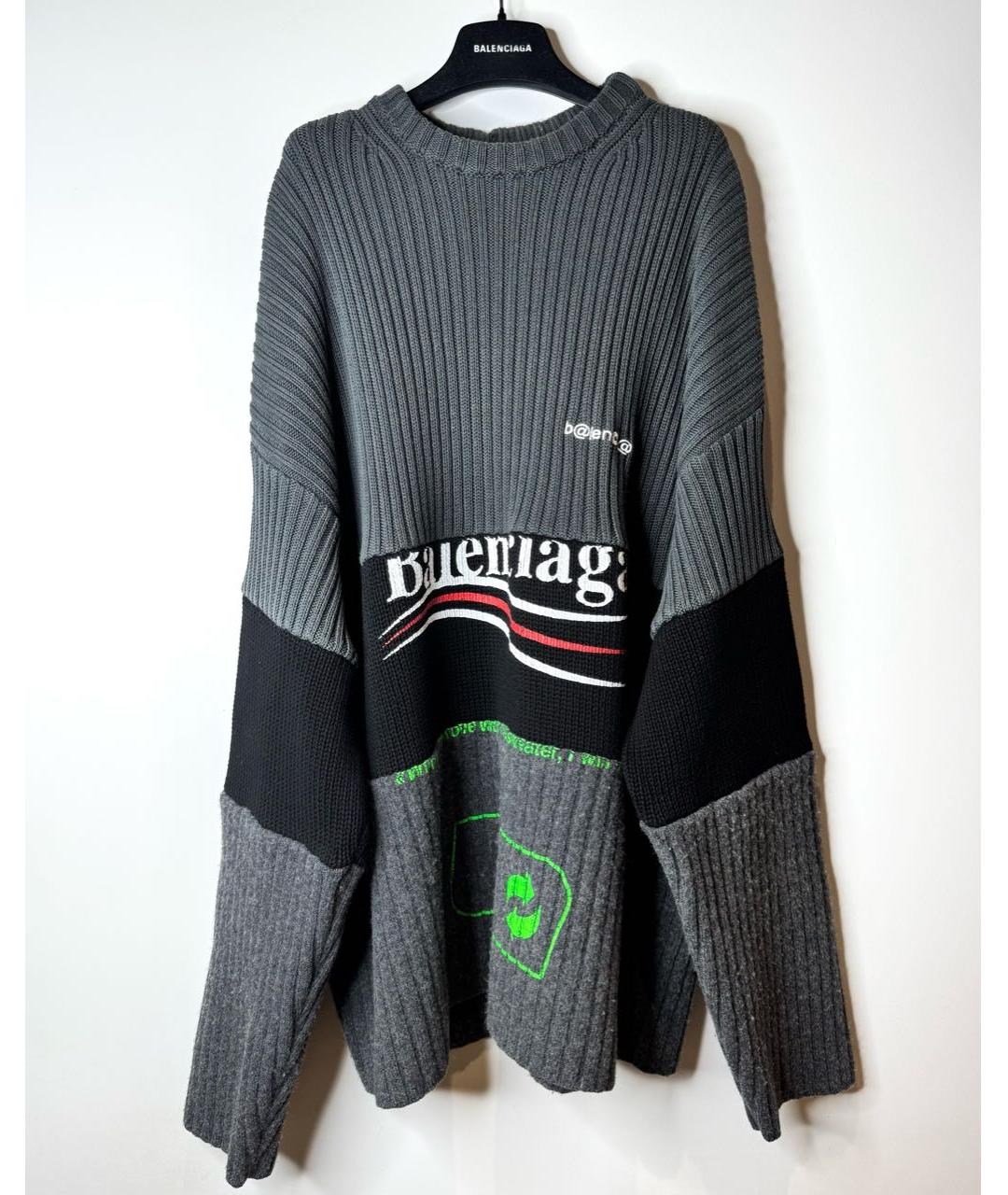 BALENCIAGA Черный хлопковый джемпер / свитер, фото 2