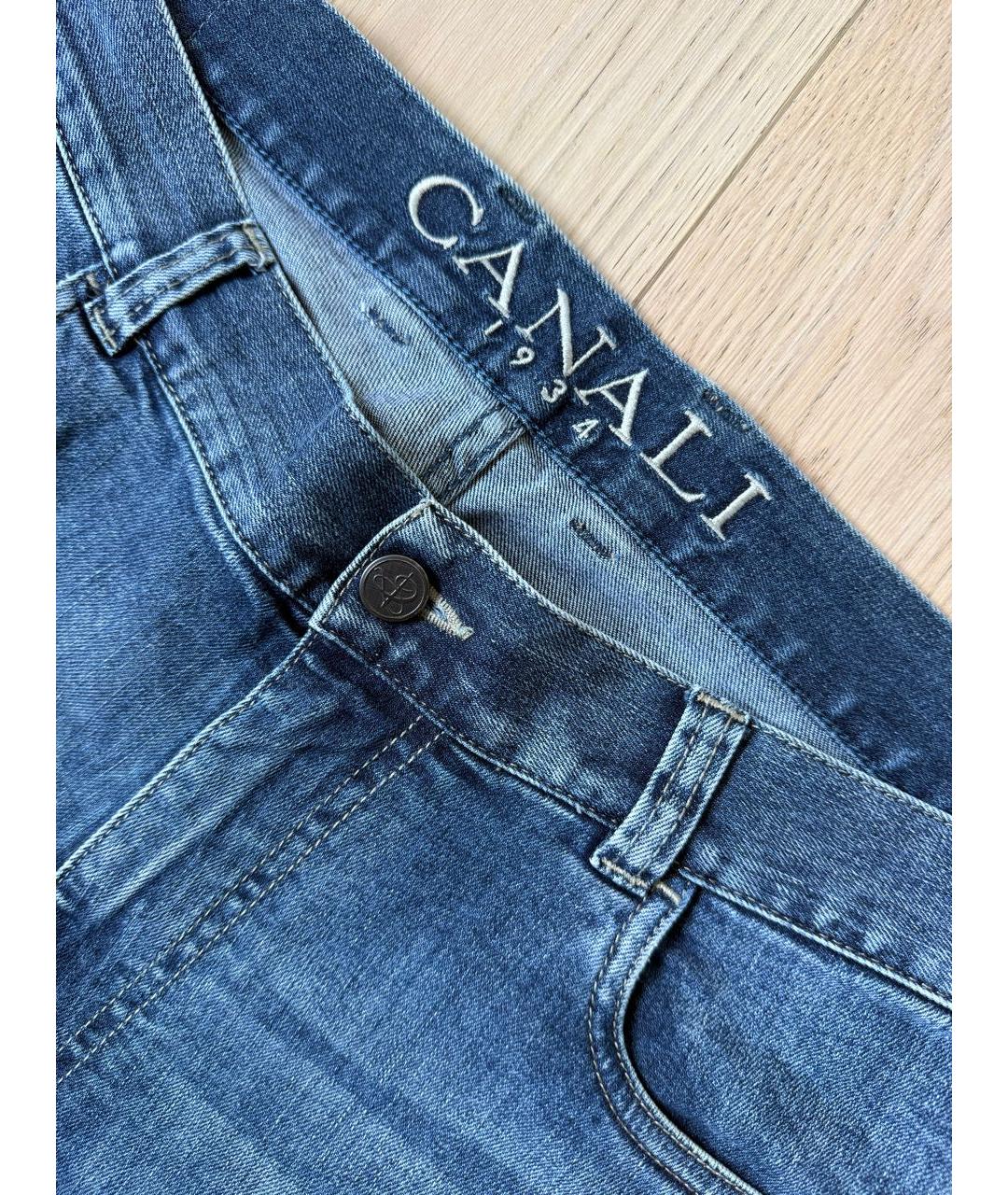 CANALI Синие хлопко-полиэстеровые джинсы, фото 3