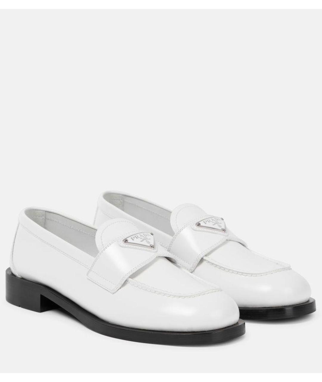 PRADA Белые кожаные лоферы, фото 2