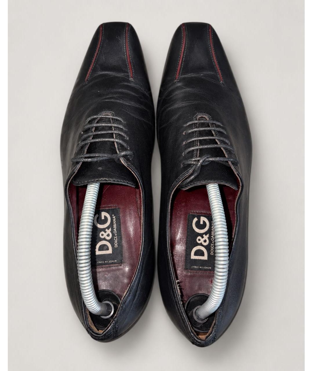 DOLCE&GABBANA Черные кожаные туфли, фото 4