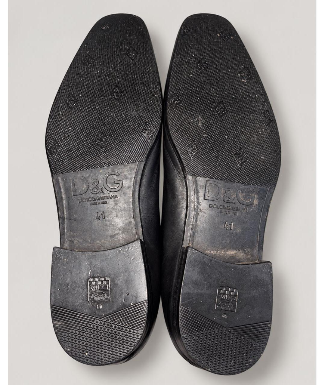 DOLCE&GABBANA Черные кожаные туфли, фото 7