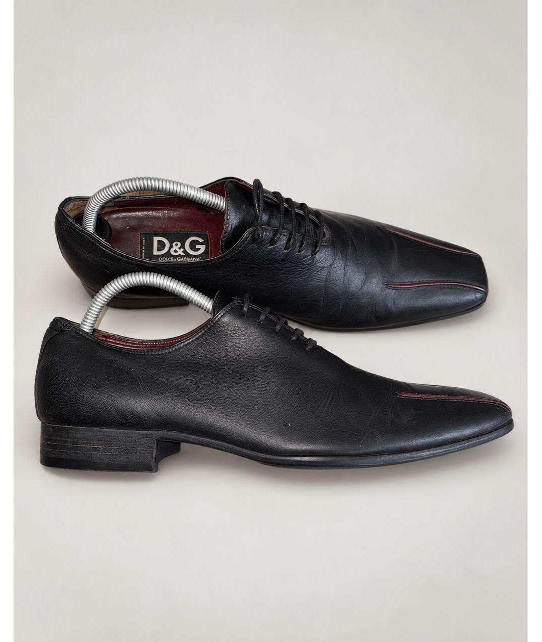 DOLCE&GABBANA Черные кожаные туфли, фото 9