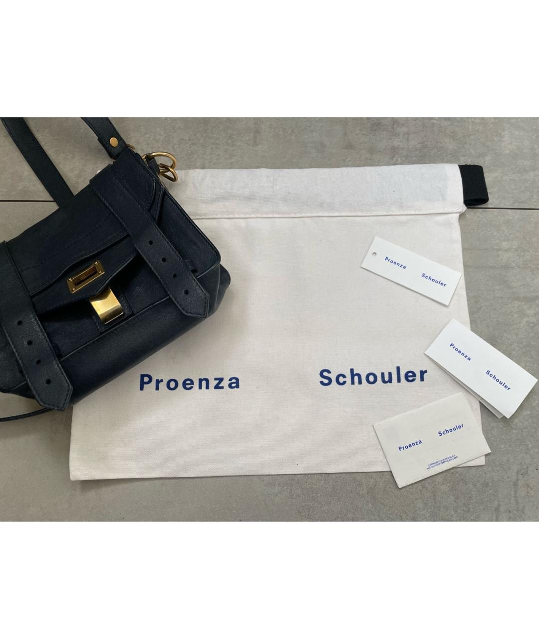 PROENZA SCHOULER Темно-синяя кожаная сумка через плечо, фото 6