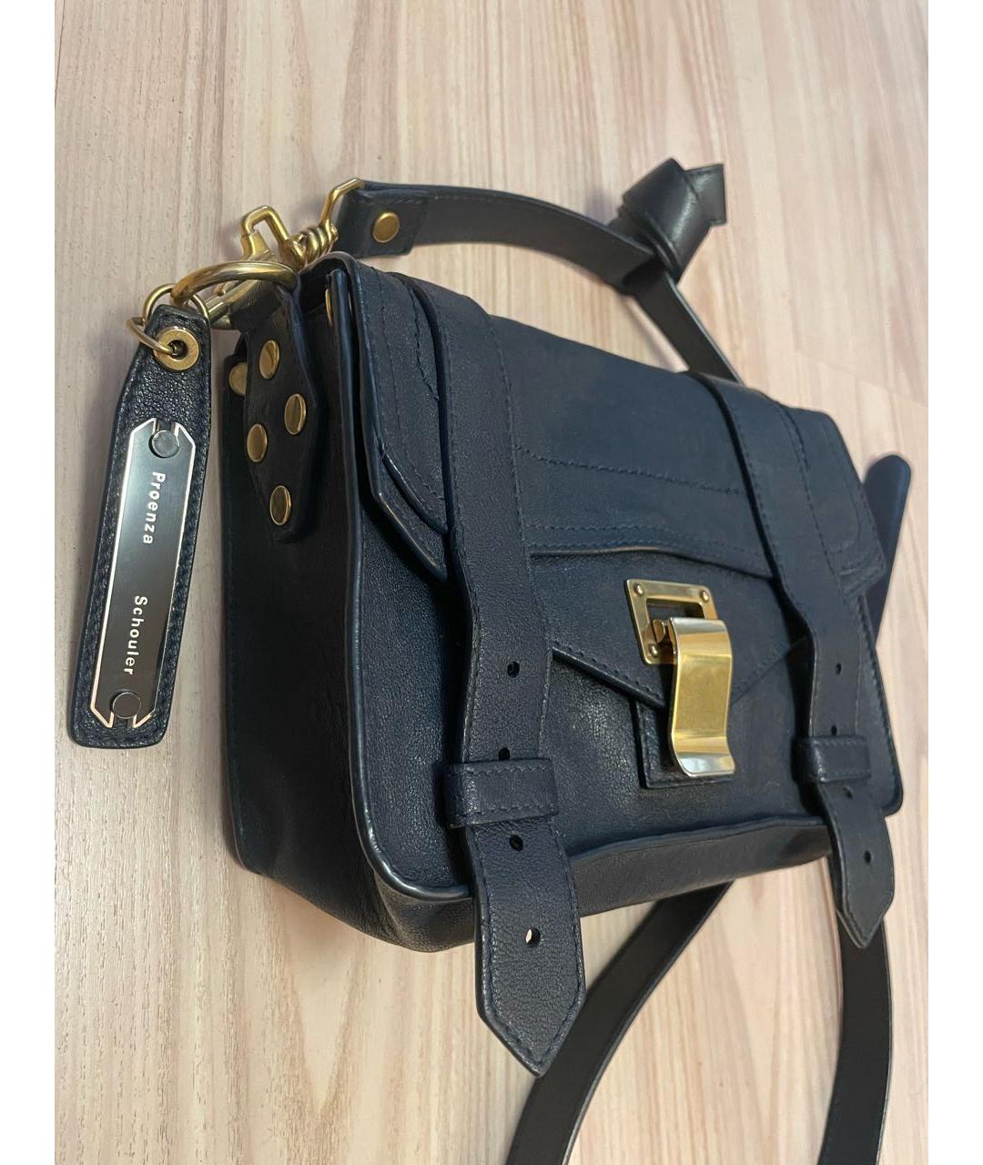 PROENZA SCHOULER Темно-синяя кожаная сумка через плечо, фото 3