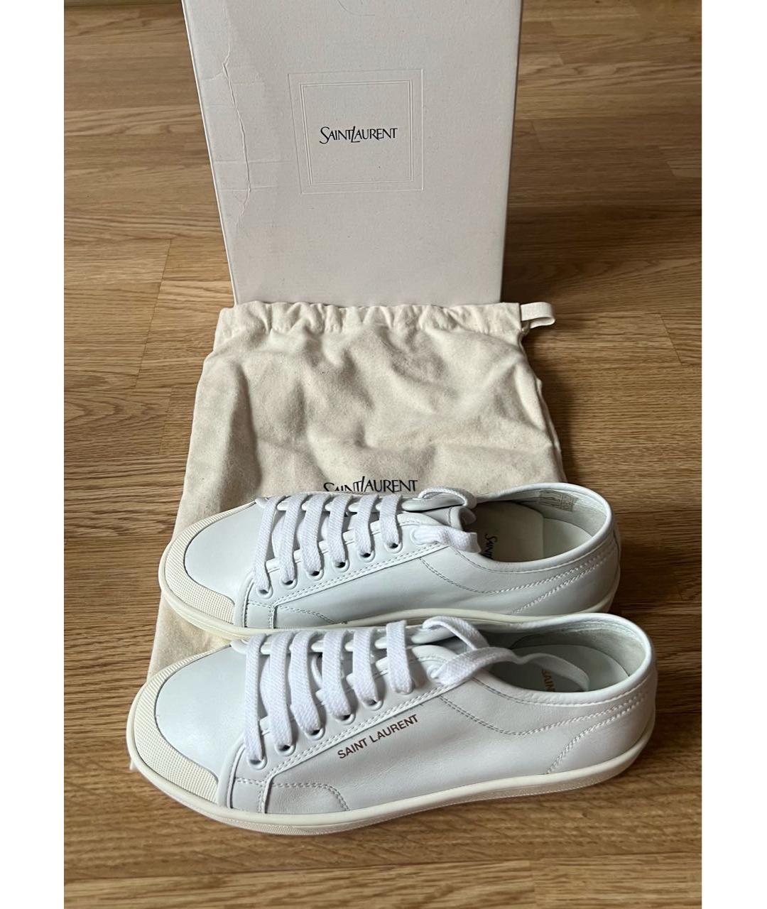 SAINT LAURENT Белые кожаные кеды, фото 5