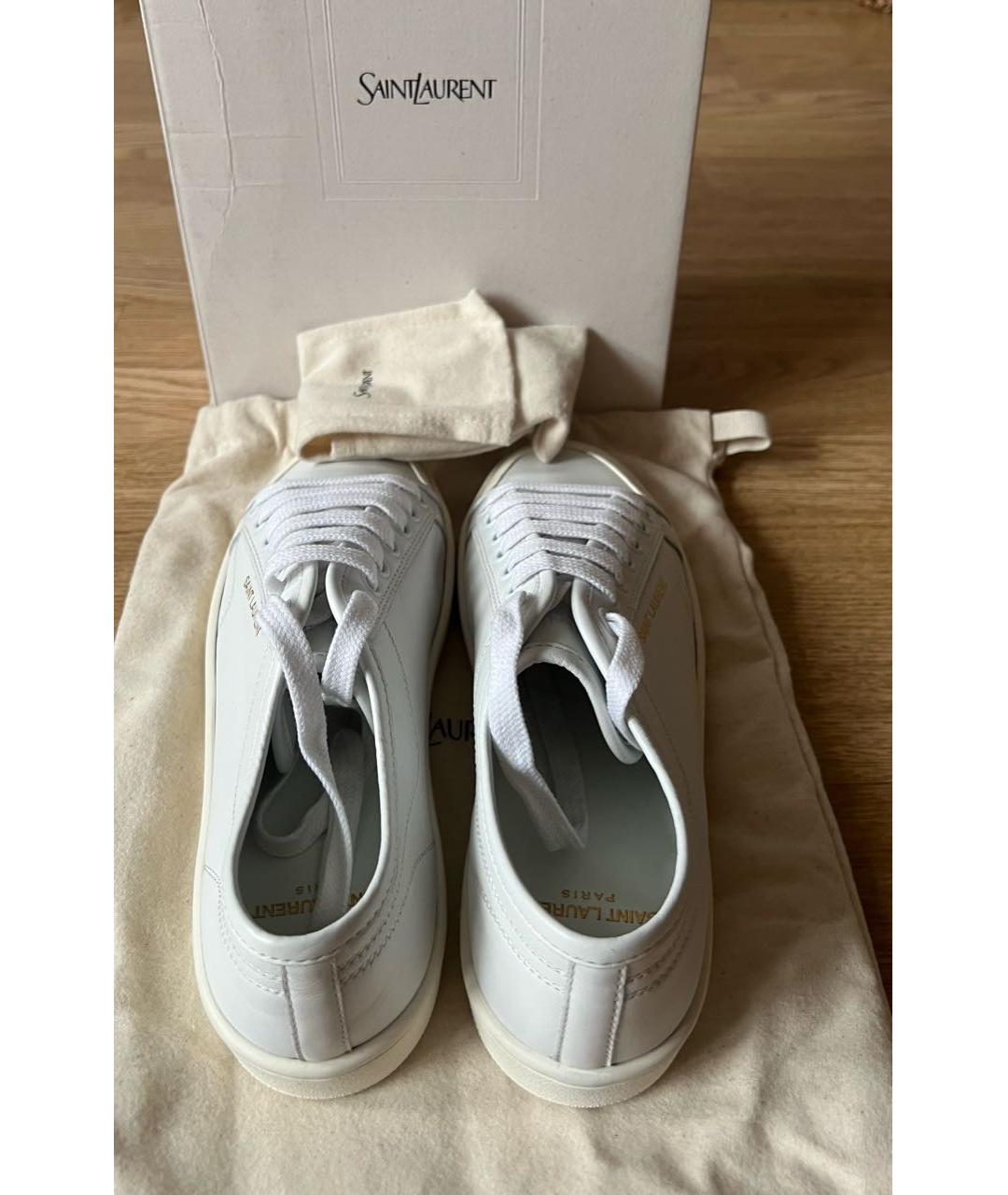 SAINT LAURENT Белые кожаные кеды, фото 3