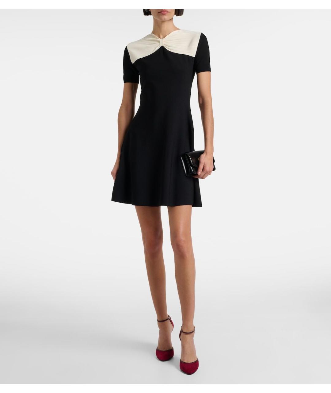 VALENTINO Черное вискозное повседневное платье, фото 6