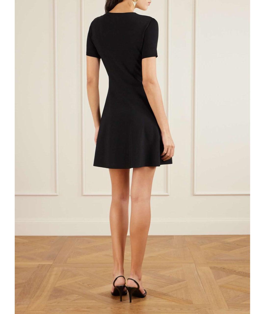 VALENTINO Черное вискозное повседневное платье, фото 4