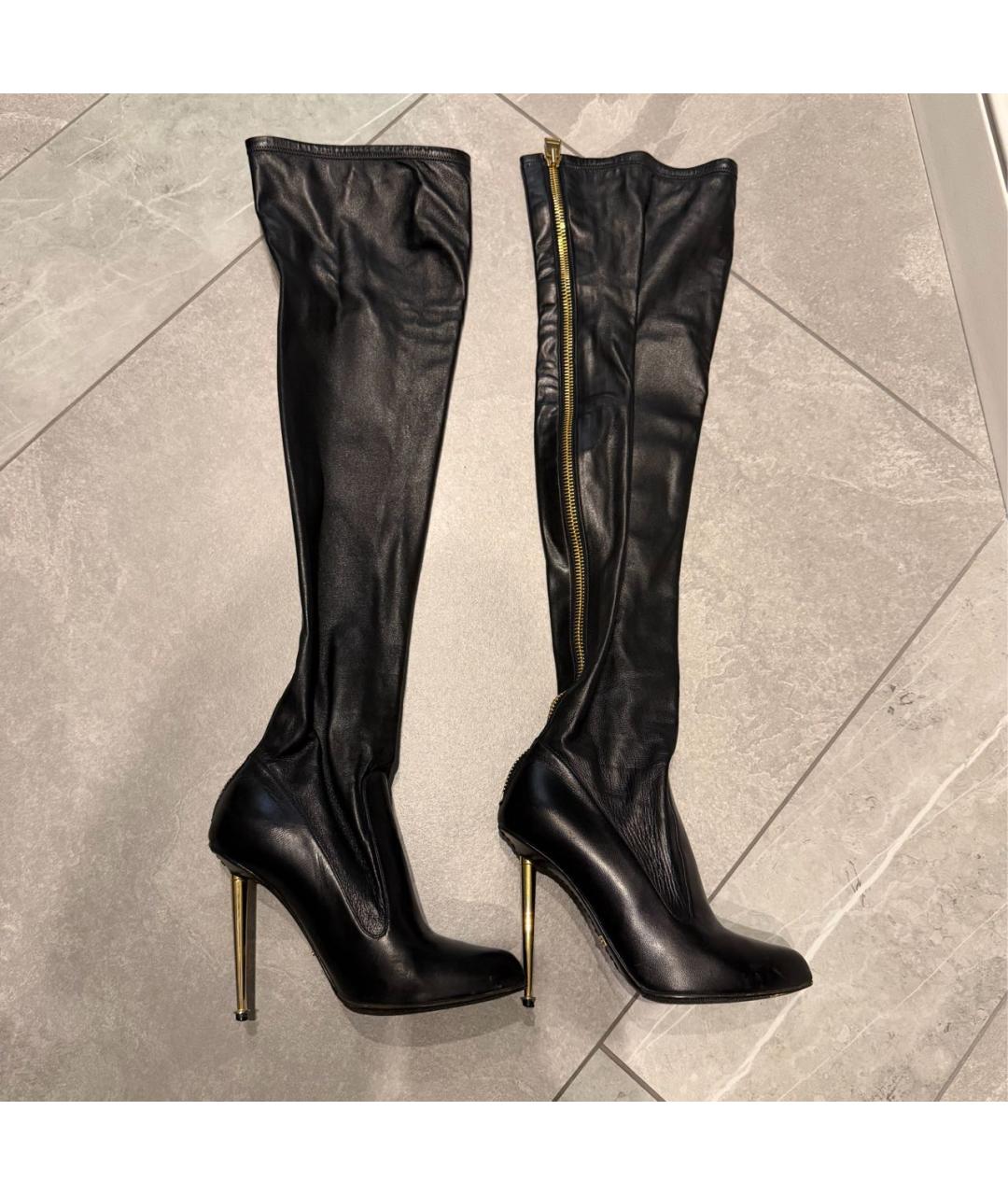 TOM FORD Черные кожаные ботфорты, фото 2