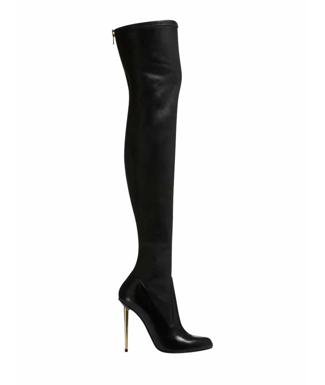 TOM FORD Черные кожаные ботфорты, фото 1