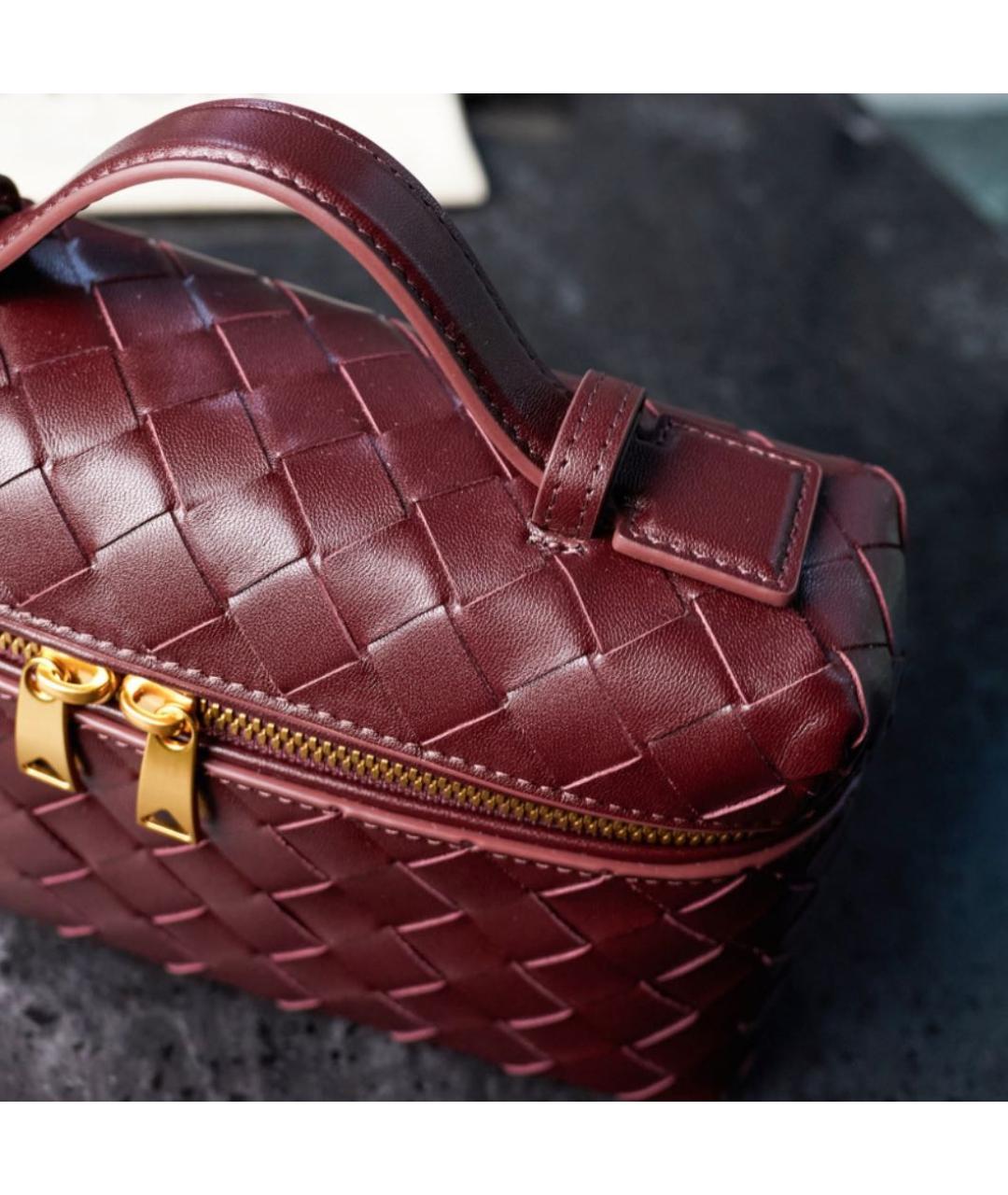 BOTTEGA VENETA Бордовая кожаная сумка через плечо, фото 6