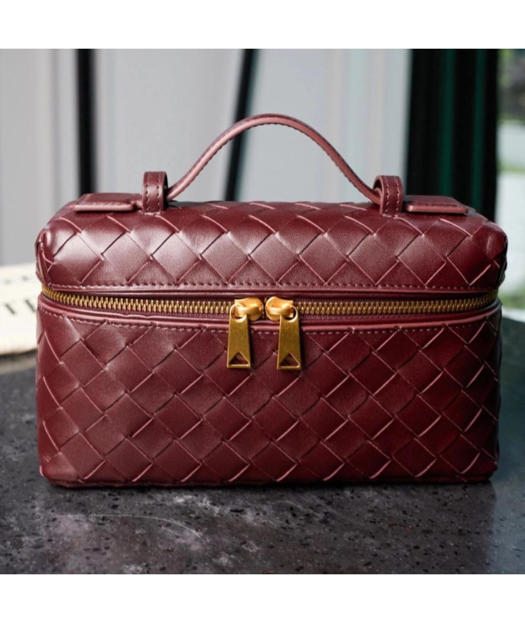 BOTTEGA VENETA Бордовая кожаная сумка через плечо, фото 4