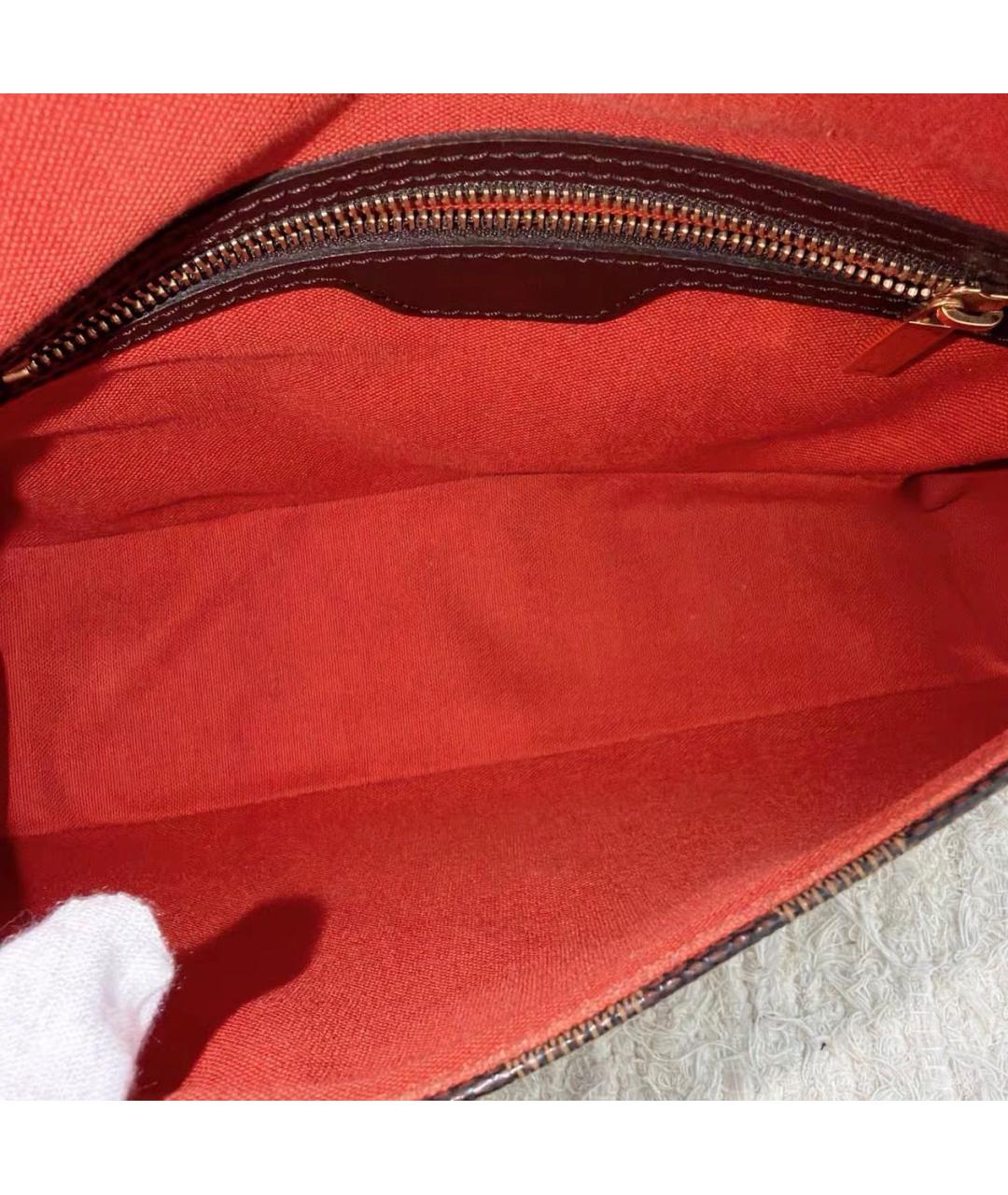 LOUIS VUITTON Коричневая кожаная сумка с короткими ручками, фото 8