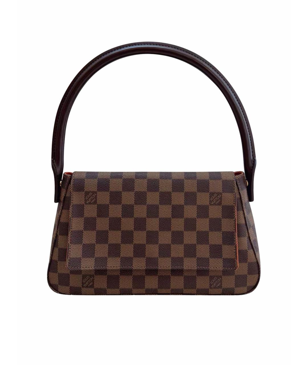 LOUIS VUITTON Коричневая кожаная сумка с короткими ручками, фото 9