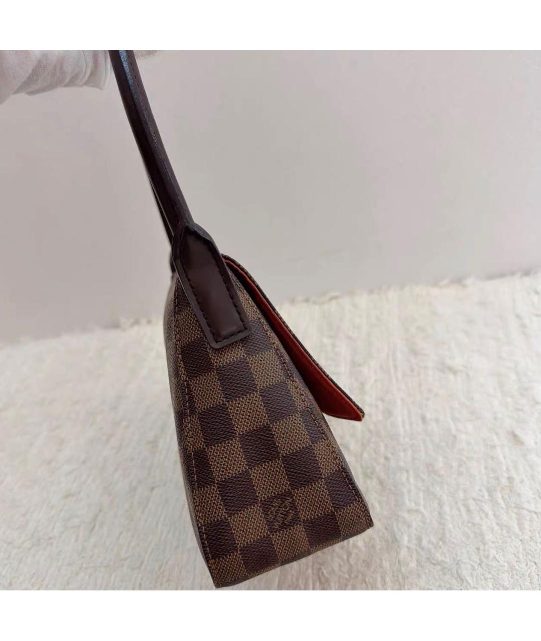 LOUIS VUITTON Коричневая кожаная сумка с короткими ручками, фото 2