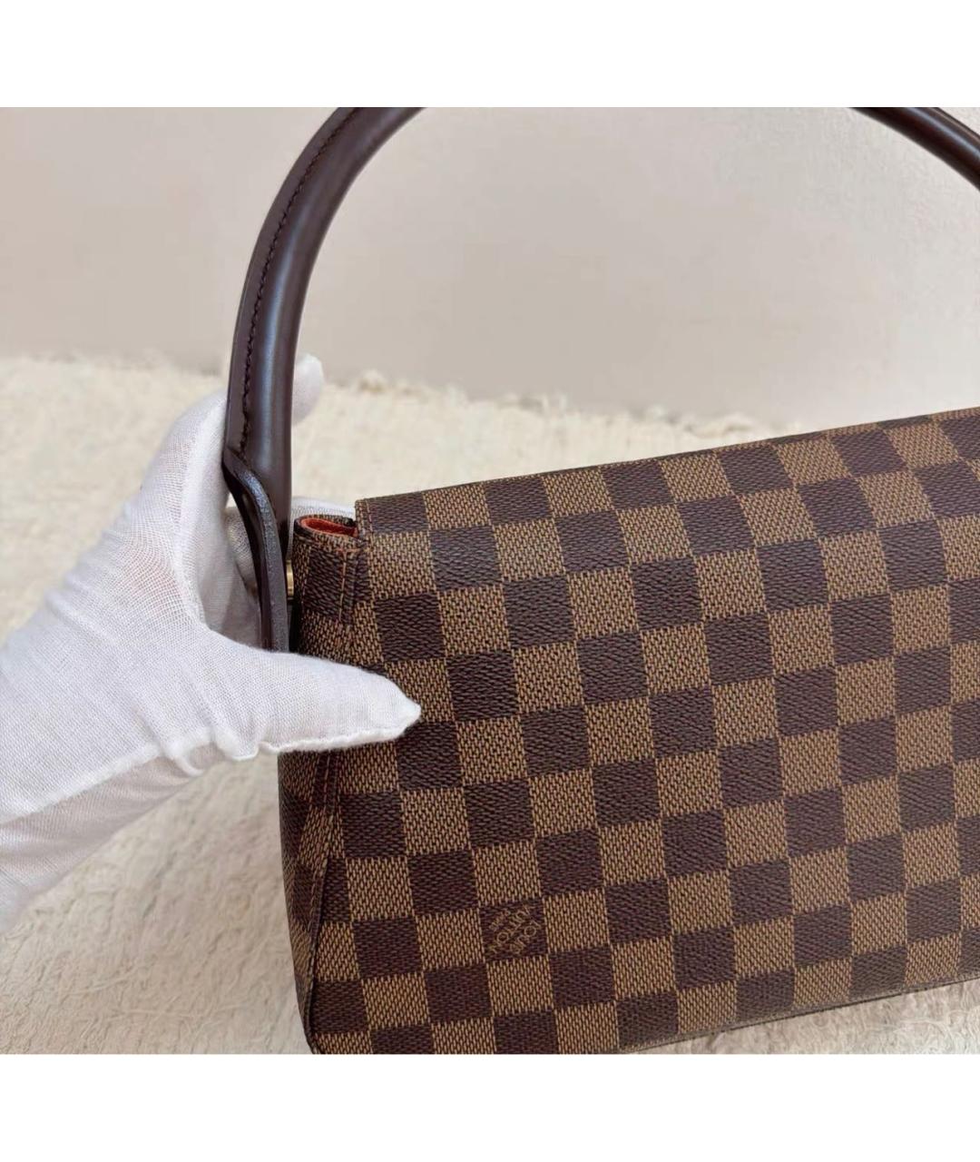 LOUIS VUITTON Коричневая кожаная сумка с короткими ручками, фото 5