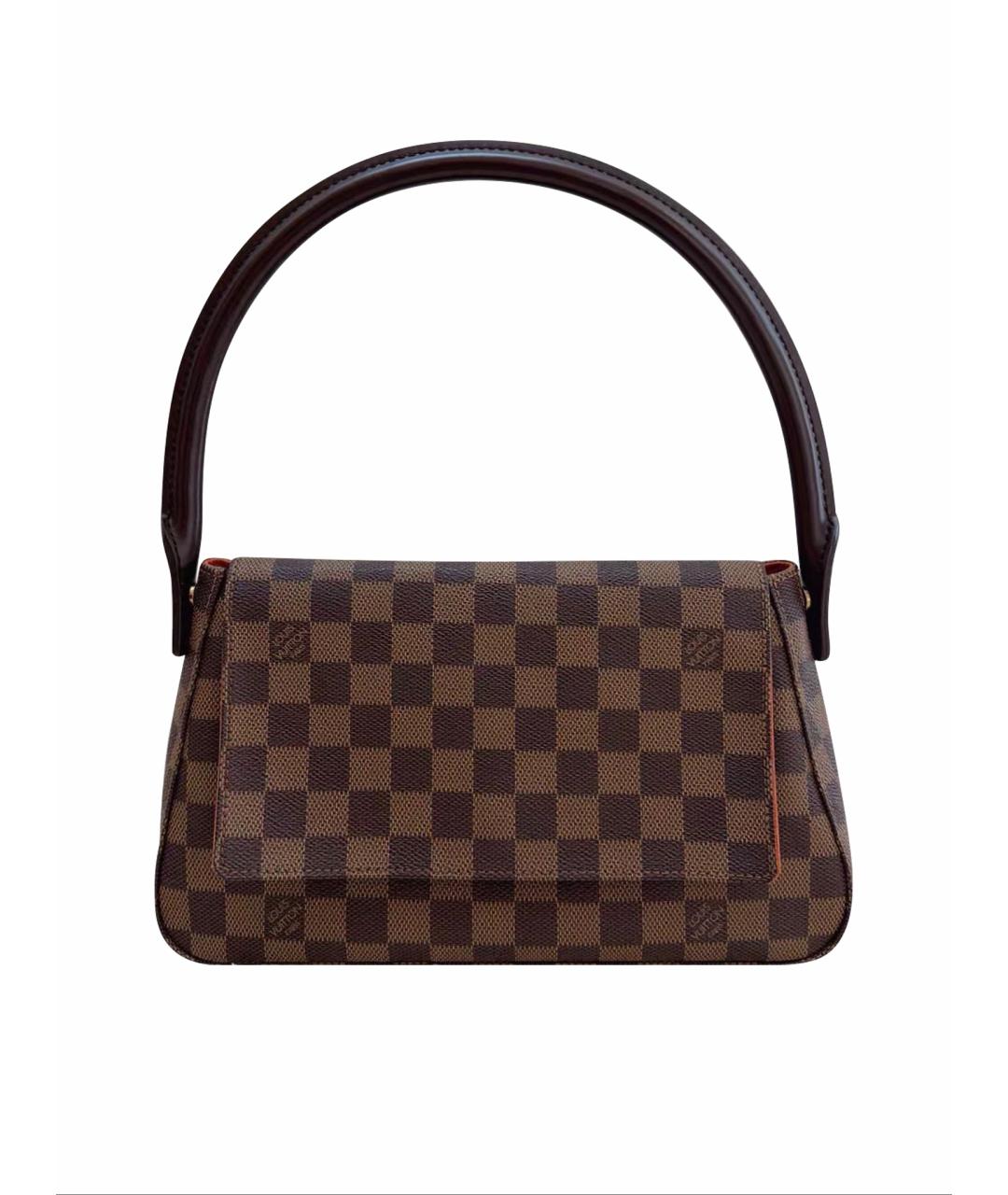LOUIS VUITTON Коричневая кожаная сумка с короткими ручками, фото 1